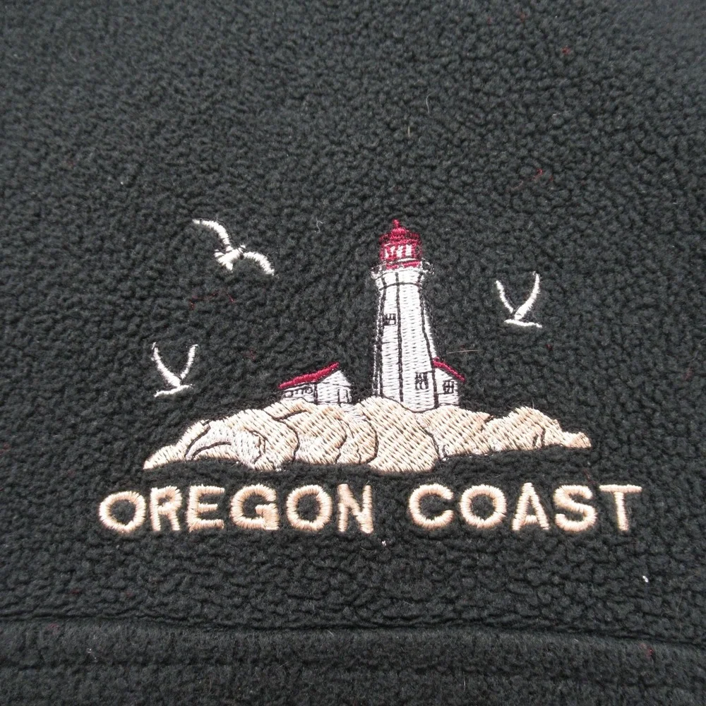 Oregon Coast Jacket Men XXL Tahoe Activewear Green Fleece Pullover USA Made VTG